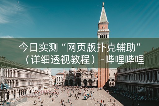 今日实测“网页版扑克辅助”（详细透视教程）-哔哩哔哩