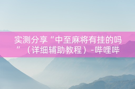 实测分享“中至麻将有挂的吗”（详细辅助教程）-哔哩哔哩
