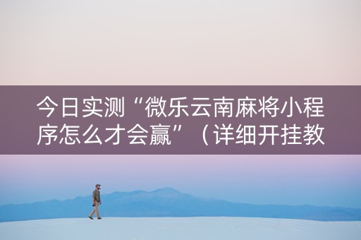 今日实测“微乐云南麻将小程序怎么才会赢”（详细开挂教程）-哔哩哔哩