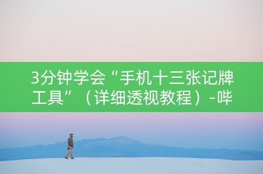 3分钟学会“手机十三张记牌工具”（详细透视教程）-哔哩哔哩