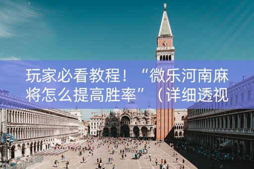 玩家必看教程！“微乐河南麻将怎么提高胜率”（详细透视教程）-哔哩哔哩