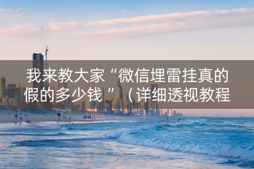 我来教大家“微信埋雷挂真的假的多少钱 ”（详细透视教程）-哔哩哔哩