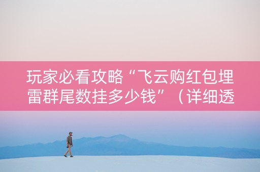 玩家必看攻略“飞云购红包埋雷群尾数挂多少钱”（详细透视教程）-哔哩哔哩
