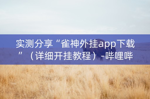实测分享“雀神外挂app下载”（详细开挂教程）-哔哩哔哩