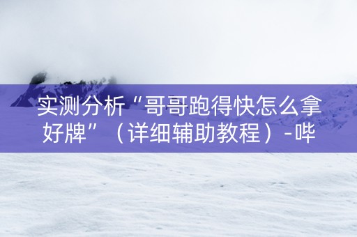实测分析“哥哥跑得快怎么拿好牌”（详细辅助教程）-哔哩哔哩
