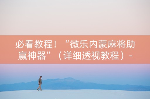 必看教程！“微乐内蒙麻将助赢神器”（详细透视教程）-哔哩哔哩