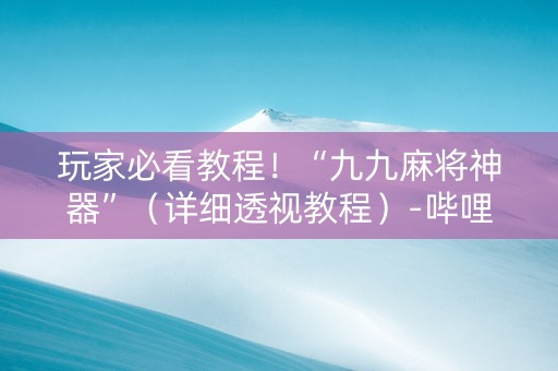 玩家必看教程！“九九麻将神器”（详细透视教程）-哔哩哔哩