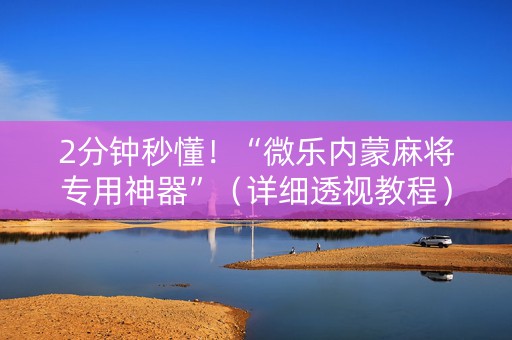 2分钟秒懂！“微乐内蒙麻将专用神器”（详细透视教程）-哔哩哔哩