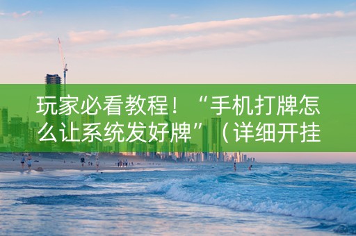 玩家必看教程！“手机打牌怎么让系统发好牌”（详细开挂教程）-哔哩哔哩