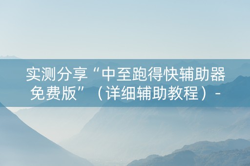实测分享“中至跑得快辅助器免费版”（详细辅助教程）-哔哩哔哩