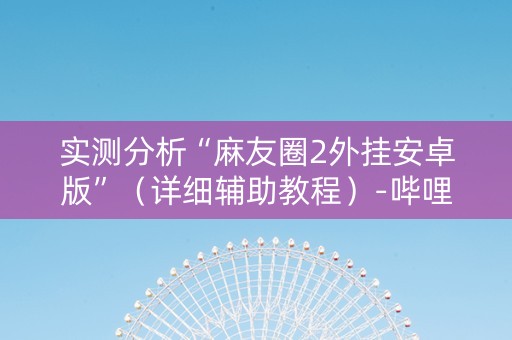 实测分析“麻友圈2外挂安卓版”（详细辅助教程）-哔哩哔哩