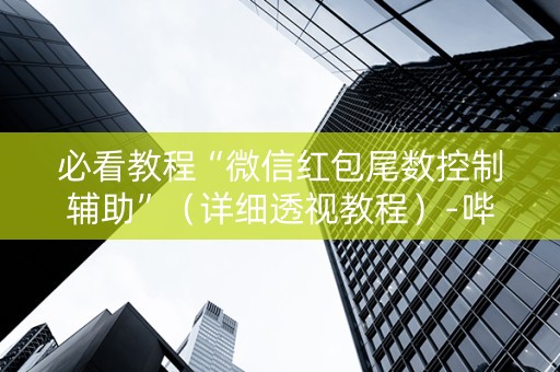 必看教程“微信红包尾数控制辅助”（详细透视教程）-哔哩哔哩