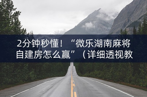 2分钟秒懂！“微乐湖南麻将自建房怎么赢”（详细透视教程）-哔哩哔哩