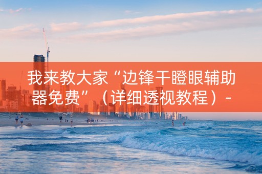 我来教大家“边锋干瞪眼辅助器免费”（详细透视教程）-哔哩哔哩