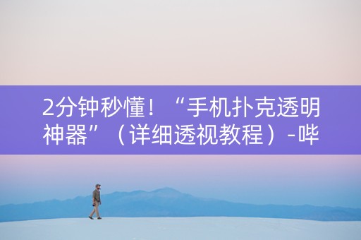 2分钟秒懂！“手机扑克透明神器”（详细透视教程）-哔哩哔哩