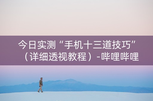 今日实测“手机十三道技巧”（详细透视教程）-哔哩哔哩