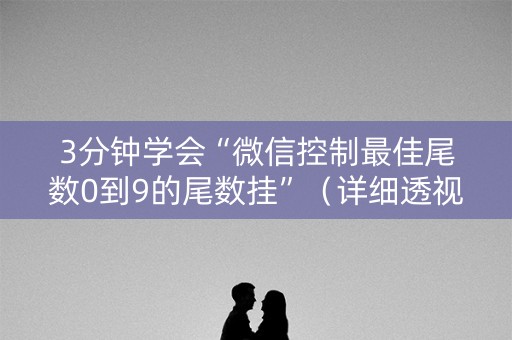 3分钟学会“微信控制最佳尾数0到9的尾数挂”（详细透视教程）-哔哩哔哩