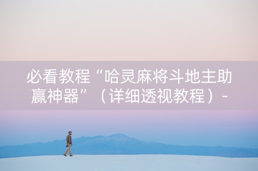 必看教程“哈灵麻将斗地主助赢神器”（详细透视教程）-哔哩哔哩