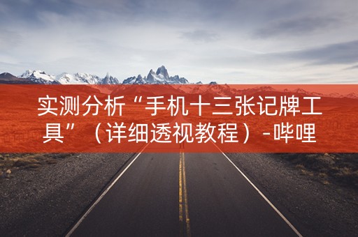 实测分析“手机十三张记牌工具”（详细透视教程）-哔哩哔哩