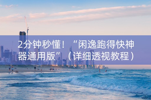 2分钟秒懂！“闲逸跑得快神器通用版”（详细透视教程）-哔哩哔哩