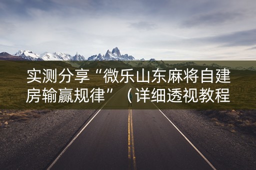 实测分享“微乐山东麻将自建房输赢规律”（详细透视教程）-哔哩哔哩