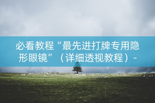 必看教程“最先进打牌专用隐形眼镜”（详细透视教程）-哔哩哔哩