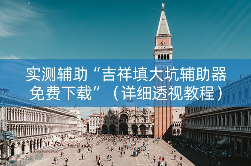 实测辅助“吉祥填大坑辅助器免费下载”（详细透视教程）-哔哩哔哩