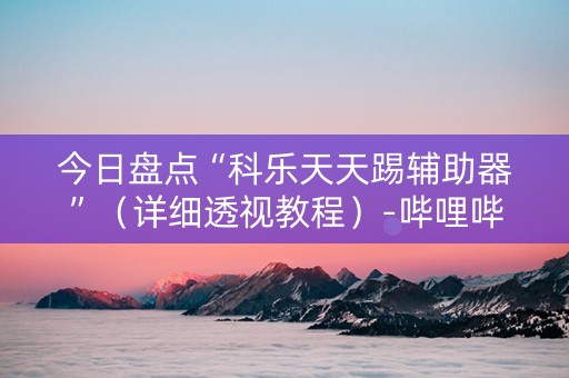 今日盘点“科乐天天踢辅助器”（详细透视教程）-哔哩哔哩