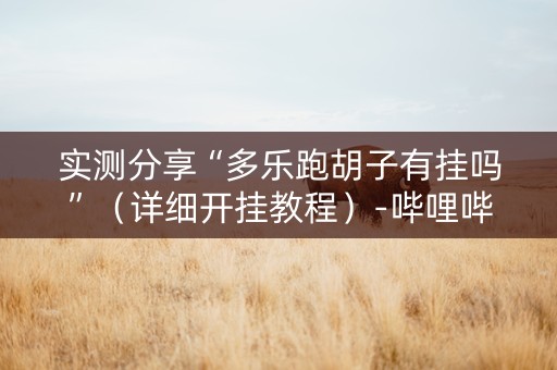 实测分享“多乐跑胡子有挂吗”（详细开挂教程）-哔哩哔哩