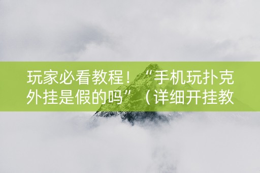 玩家必看教程！“手机玩扑克外挂是假的吗”（详细开挂教程）-哔哩哔哩