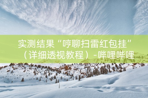 实测结果“哼聊扫雷红包挂”（详细透视教程）-哔哩哔哩