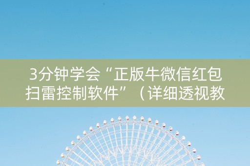 3分钟学会“正版牛微信红包扫雷控制软件”（详细透视教程）-哔哩哔哩
