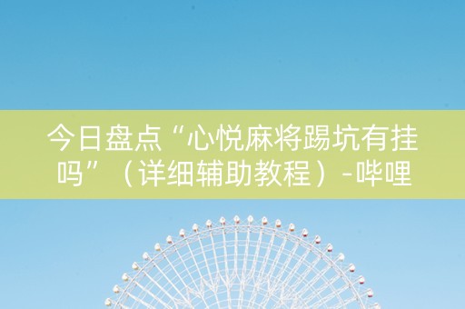 今日盘点“心悦麻将踢坑有挂吗”（详细辅助教程）-哔哩哔哩