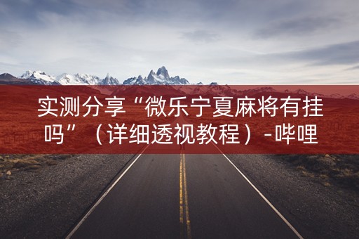 实测分享“微乐宁夏麻将有挂吗”（详细透视教程）-哔哩哔哩