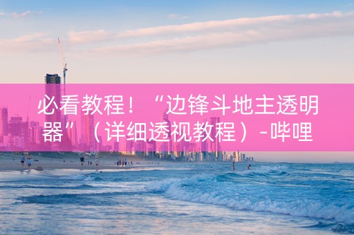必看教程！“边锋斗地主透明器”（详细透视教程）-哔哩哔哩