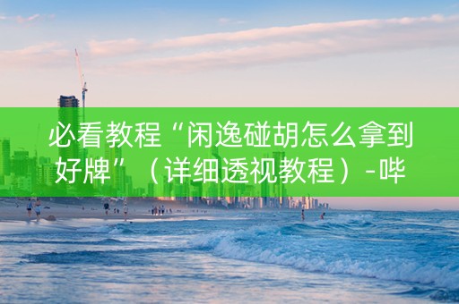 必看教程“闲逸碰胡怎么拿到好牌”（详细透视教程）-哔哩哔哩