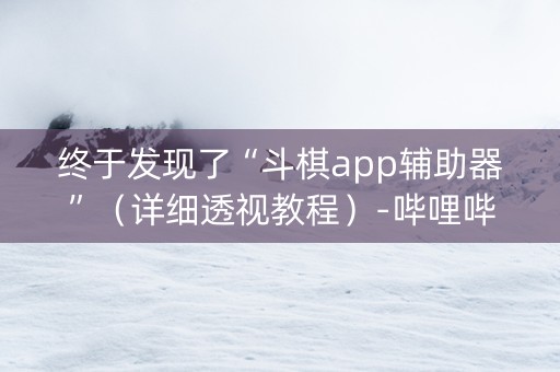 终于发现了“斗棋app辅助器”（详细透视教程）-哔哩哔哩
