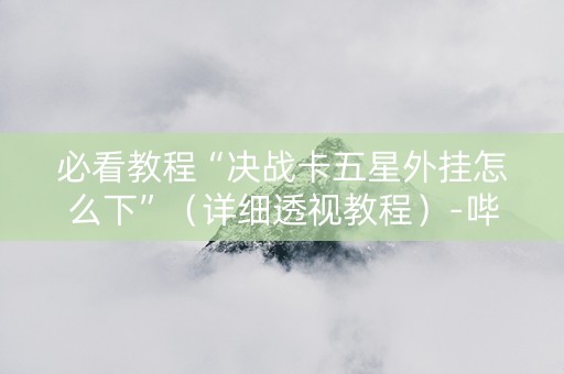 必看教程“决战卡五星外挂怎么下”（详细透视教程）-哔哩哔哩