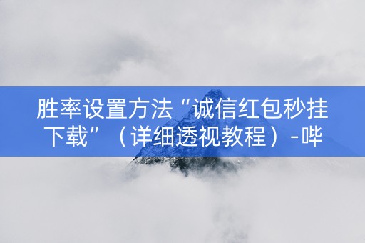 胜率设置方法“诚信红包秒挂下载”（详细透视教程）-哔哩哔哩