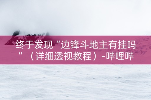 终于发现“边锋斗地主有挂吗”（详细透视教程）-哔哩哔哩