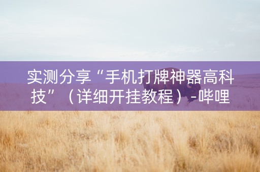 实测分享“手机打牌神器高科技”（详细开挂教程）-哔哩哔哩