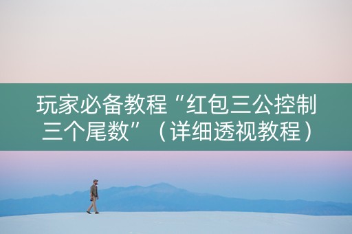 玩家必备教程“红包三公控制三个尾数”（详细透视教程）-哔哩哔哩