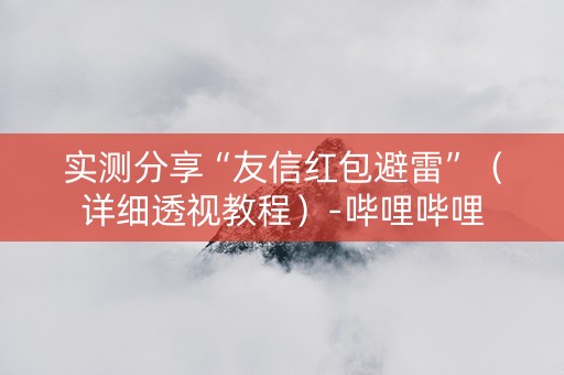 实测分享“友信红包避雷”（详细透视教程）-哔哩哔哩