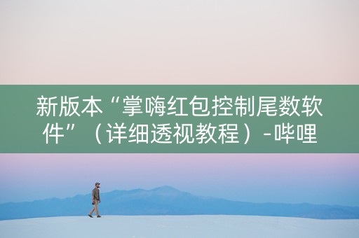 新版本“掌嗨红包控制尾数软件”（详细透视教程）-哔哩哔哩