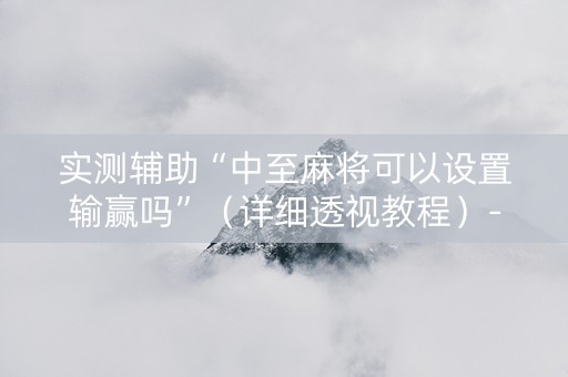 实测辅助“中至麻将可以设置输赢吗”（详细透视教程）-哔哩哔哩