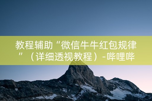 教程辅助“微信牛牛红包规律”（详细透视教程）-哔哩哔哩
