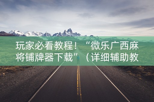玩家必看教程！“微乐广西麻将铺牌器下载”（详细辅助教程）-哔哩哔哩