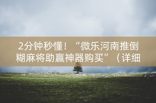 2分钟秒懂！“微乐河南推倒糊麻将助赢神器购买”（详细透视教程）-哔哩哔哩