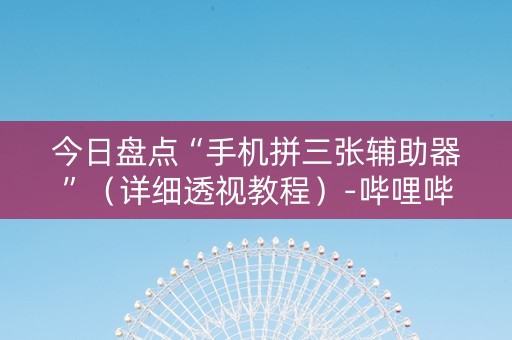 今日盘点“手机拼三张辅助器”（详细透视教程）-哔哩哔哩