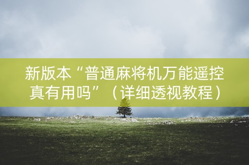新版本“普通麻将机万能遥控真有用吗”（详细透视教程）-哔哩哔哩